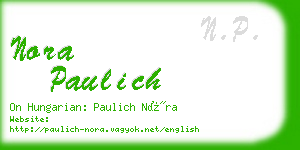 nora paulich business card